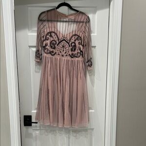 ASOS - beaded maternity Elegant Pink with Black beading and Embroidery